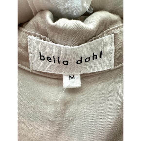 BELLA DAHL | Beige Button Front Blouse 100% EcoVero Rayon Made in USA | Medium - Picture 5 of 7